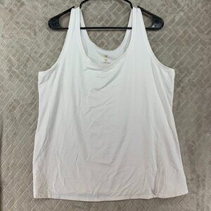 Roz & Ali Women Tank Top Size 2x White Layering Sleeveless Lightweight Lagenlook